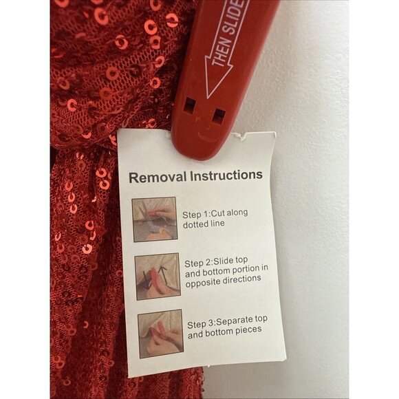 New Mac Duggal Size 0 Red 42022 Sequined One Shoulder Cut Out Gown Dress $398 - Picture 8 of 12